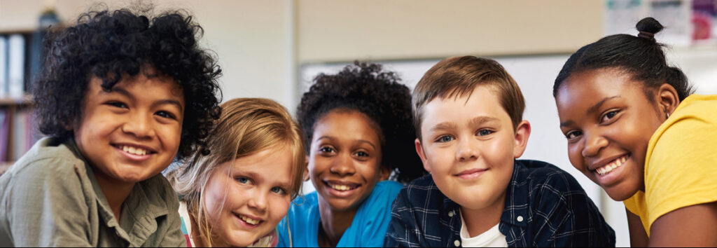 Several kids smiling