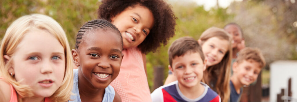 Diverse group of children