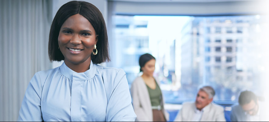 Human resource person in a room with people